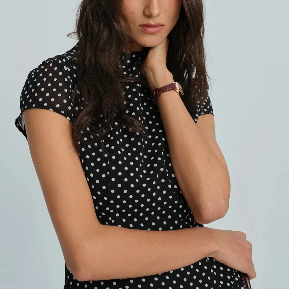 RIHOAS Black Polka Dot Mini Dress - Picture 2 of 7